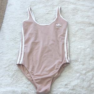 Adidas womens tan and white bodysuit